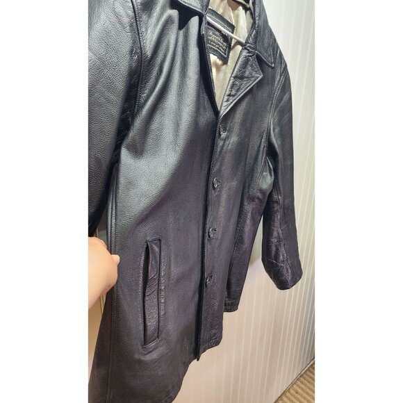 Vintage Oakwood Leather Black Button-Up Jacket Size L-XL - Picture 3 of 14